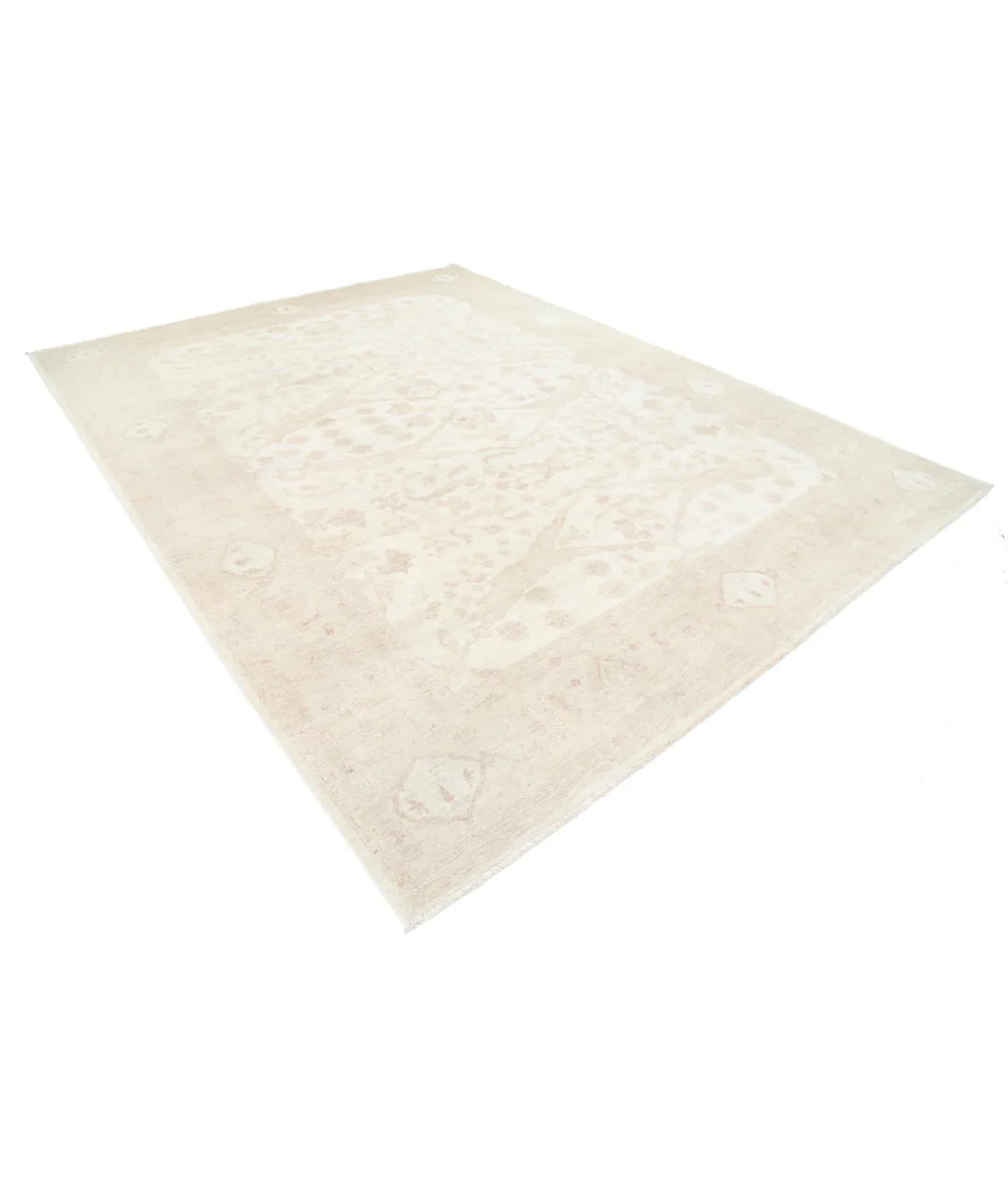 Beige Afghan Serenity Rug 9' 1" x 11' 11" Hand-Knotted | No. AT78500