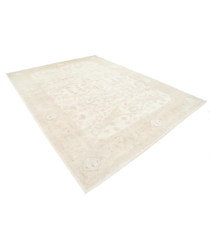 Beige Afghan Serenity Rug 9' 1" x 11' 11" Hand-Knotted | No. AT78500