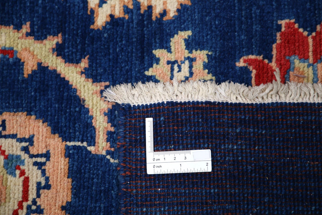 Blue Afghan Ziegler Rug 4' 1" x 6' 2" Hand-Knotted | No. AT78542