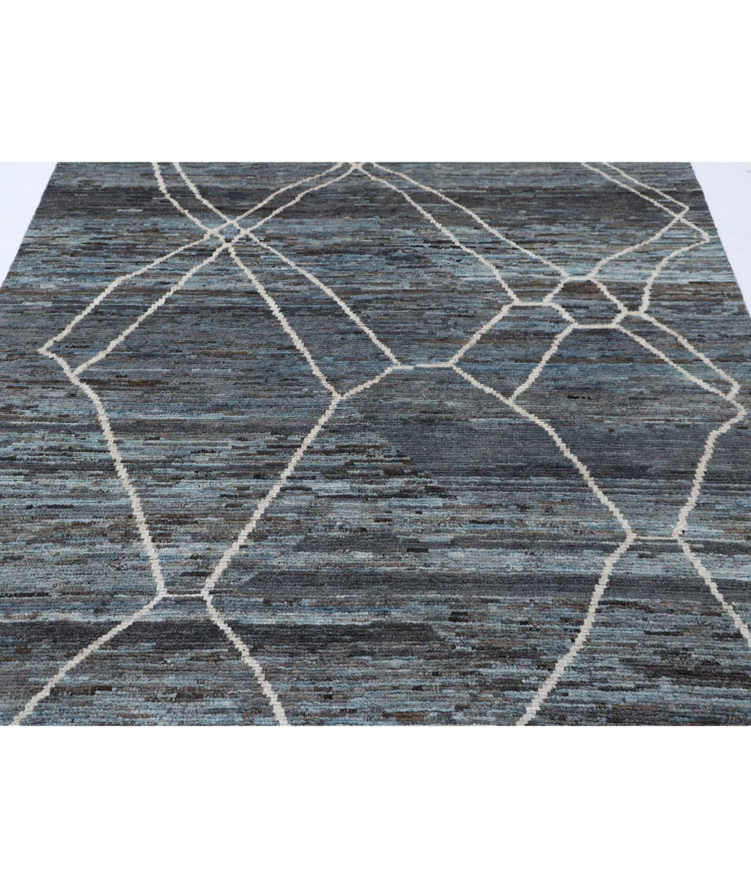 Grey Afghan Oriental Rug 5' 11" x 8' 9" Hand-Knotted | No. AT78576