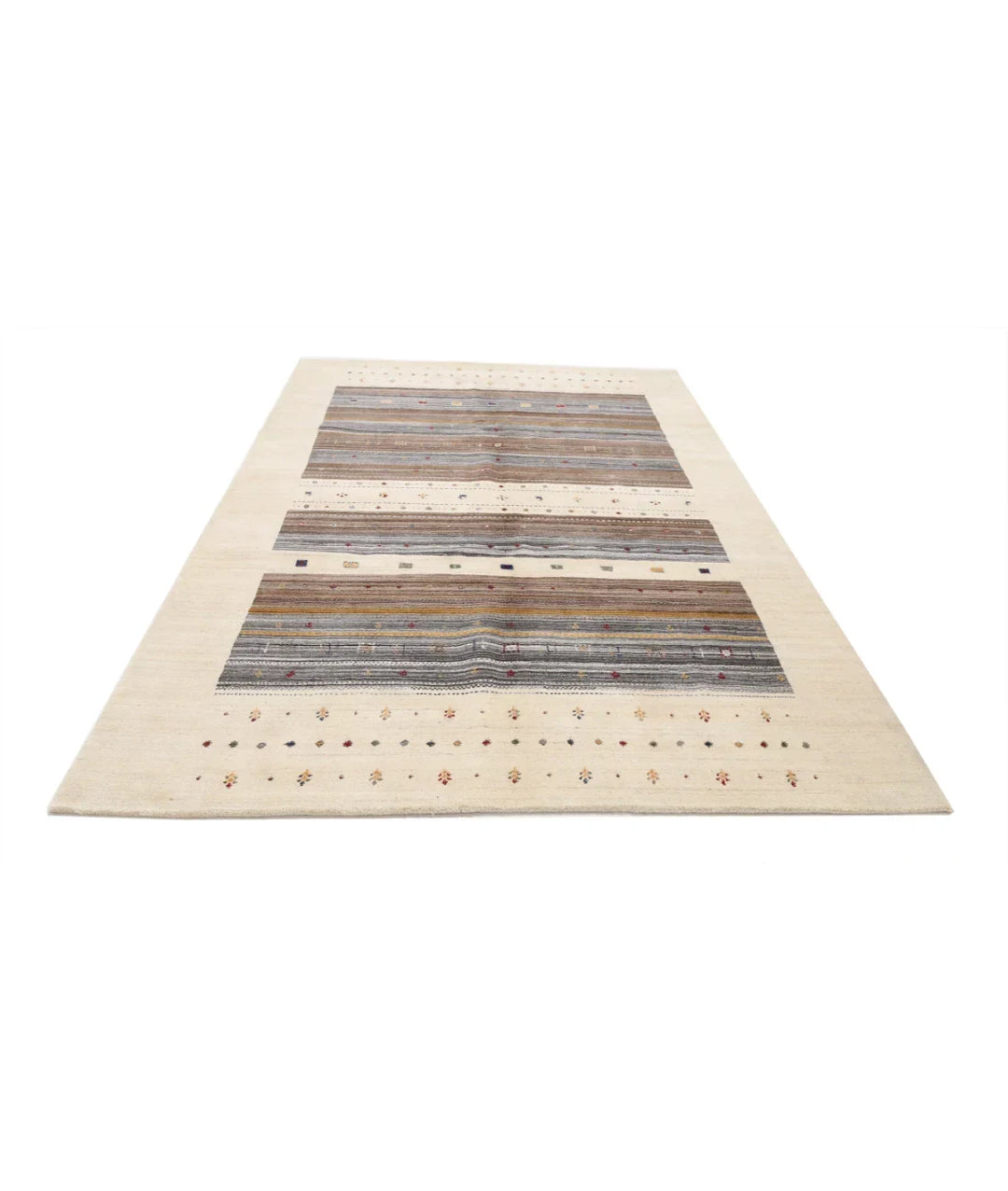 Ivory Indian Lori Rug 6' 7" x 9' 10" Hand-Knotted | No. AT78598