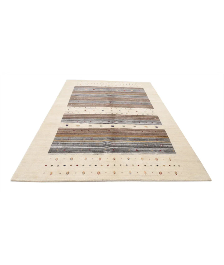 Ivory Indian Lori Rug 6' 7" x 9' 10" Hand-Knotted | No. AT78598