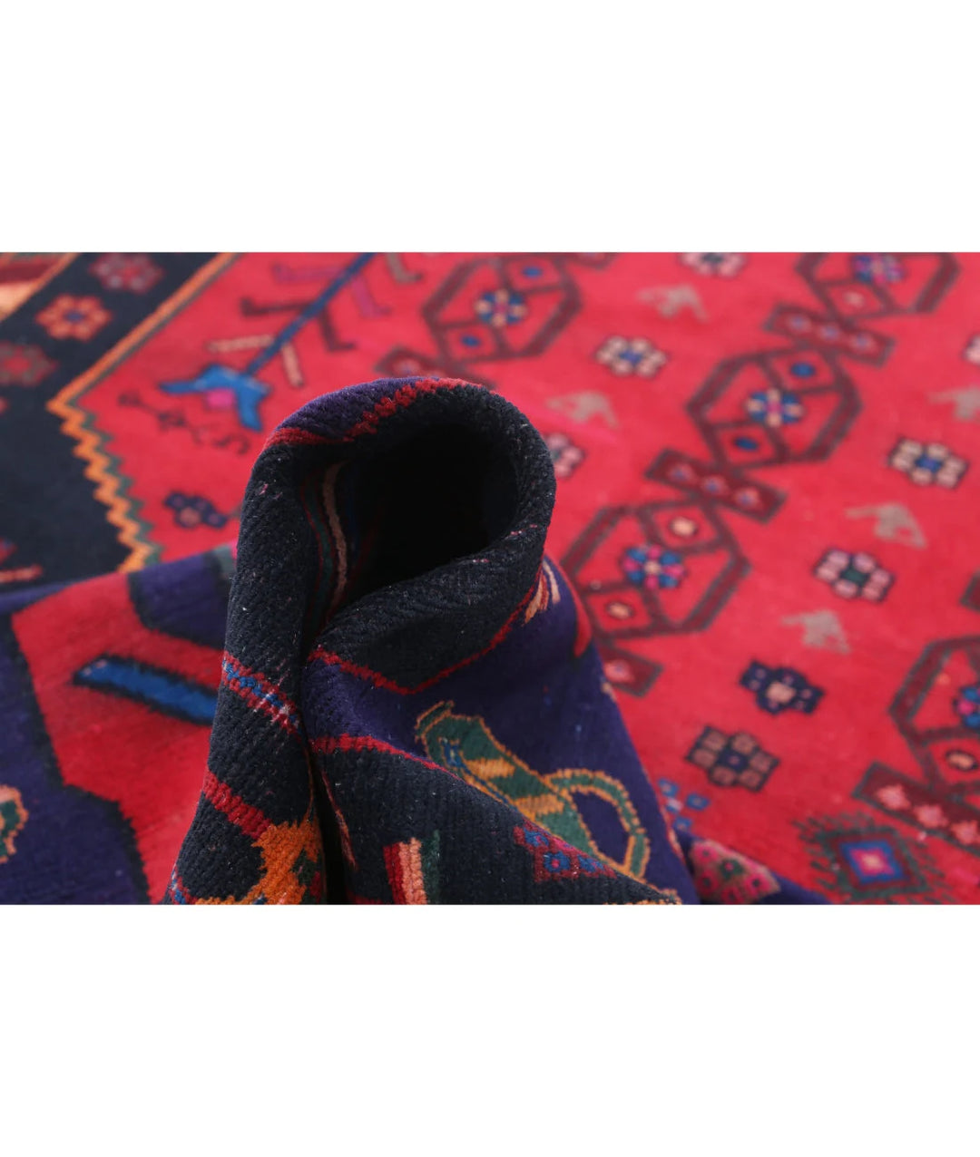 Persian Hamadan Rug 4' 6" x 9' 8" Hand-Knotted | No. AT78603