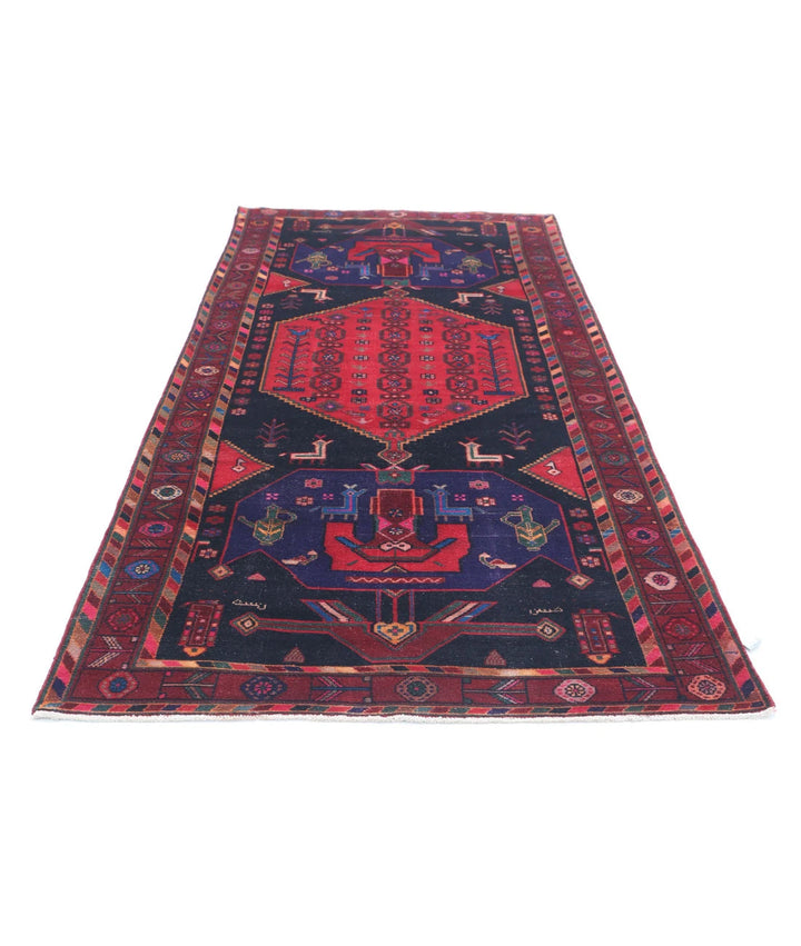 Persian Hamadan Rug 4' 6" x 9' 8" Hand-Knotted | No. AT78603