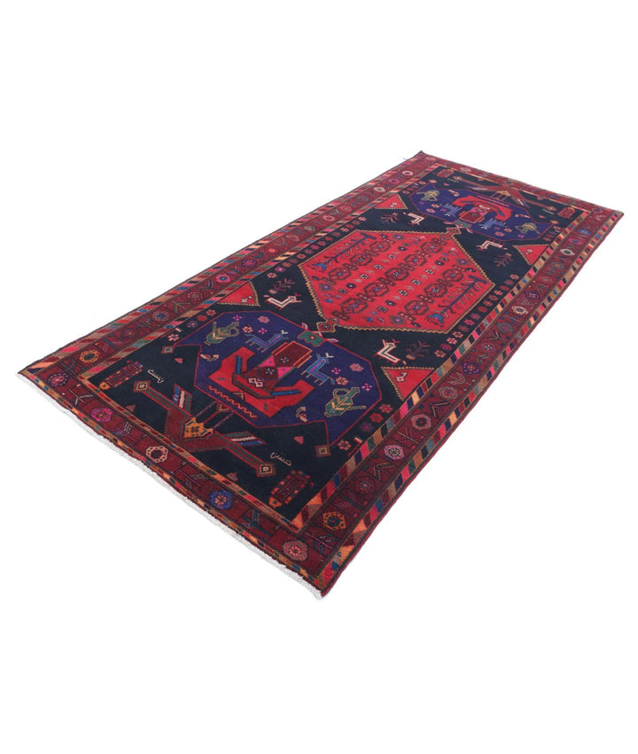 Persian Hamadan Rug 4' 6" x 9' 8" Hand-Knotted | No. AT78603