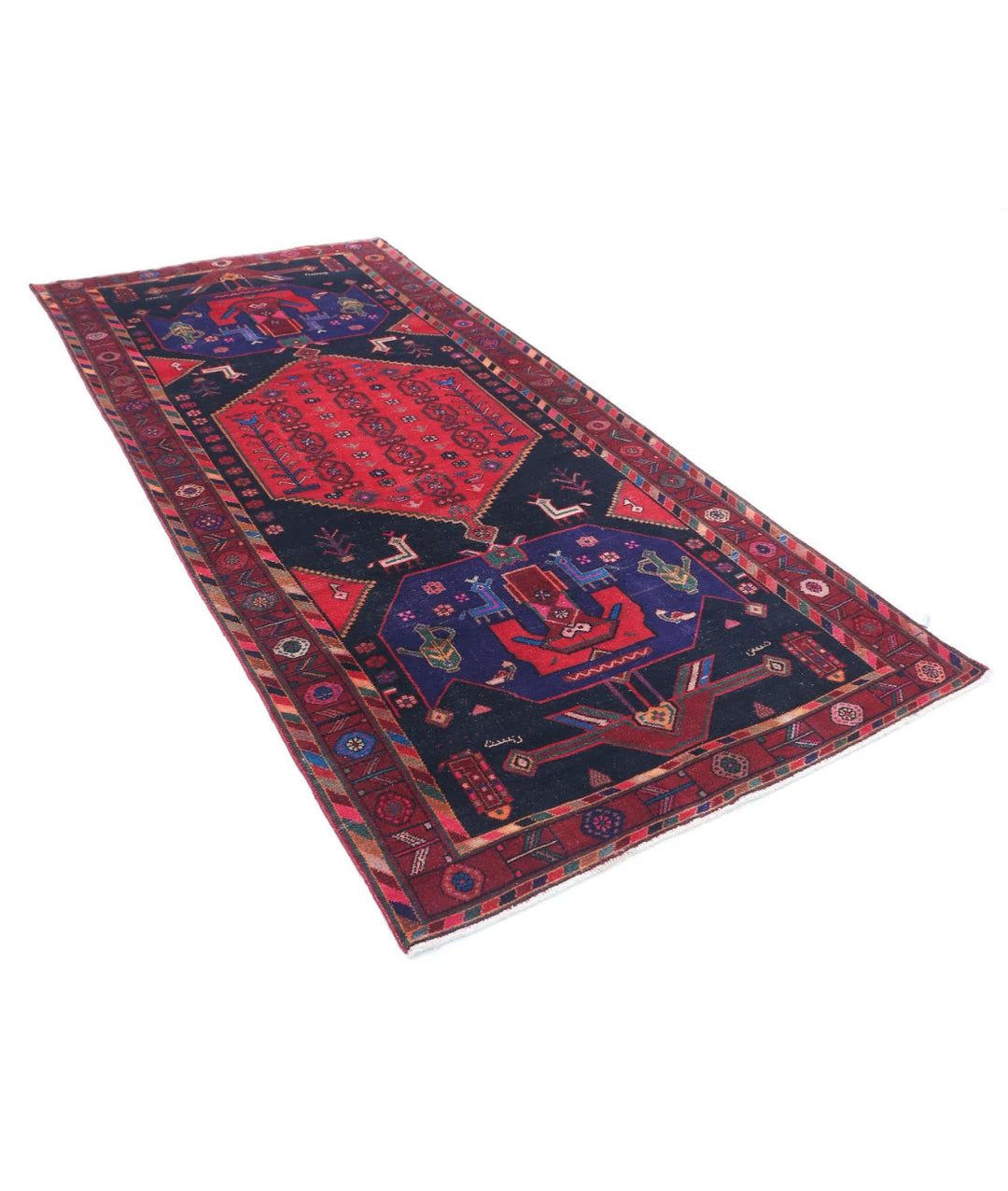 Persian Hamadan Rug 4' 6" x 9' 8" Hand-Knotted | No. AT78603