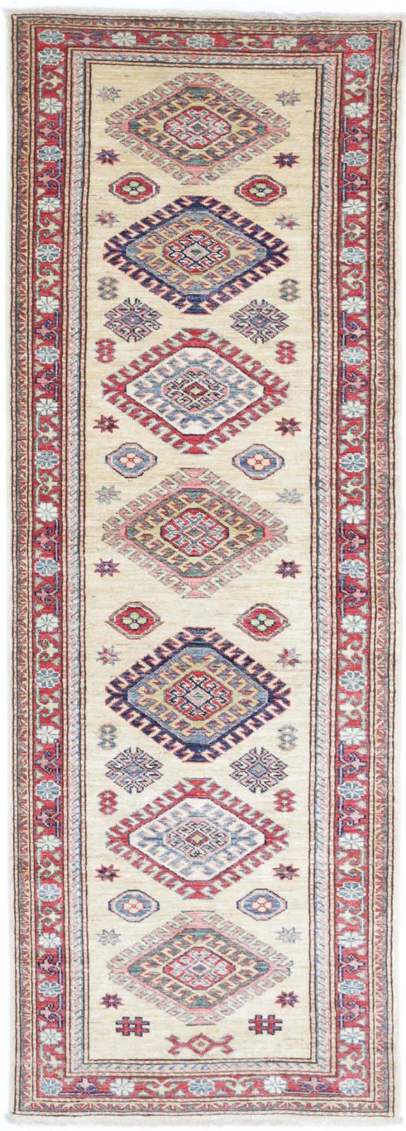 Afghan Royal Kazak Rug 2' 4" x 7' 5" Hand-Knotted | No. AT78757