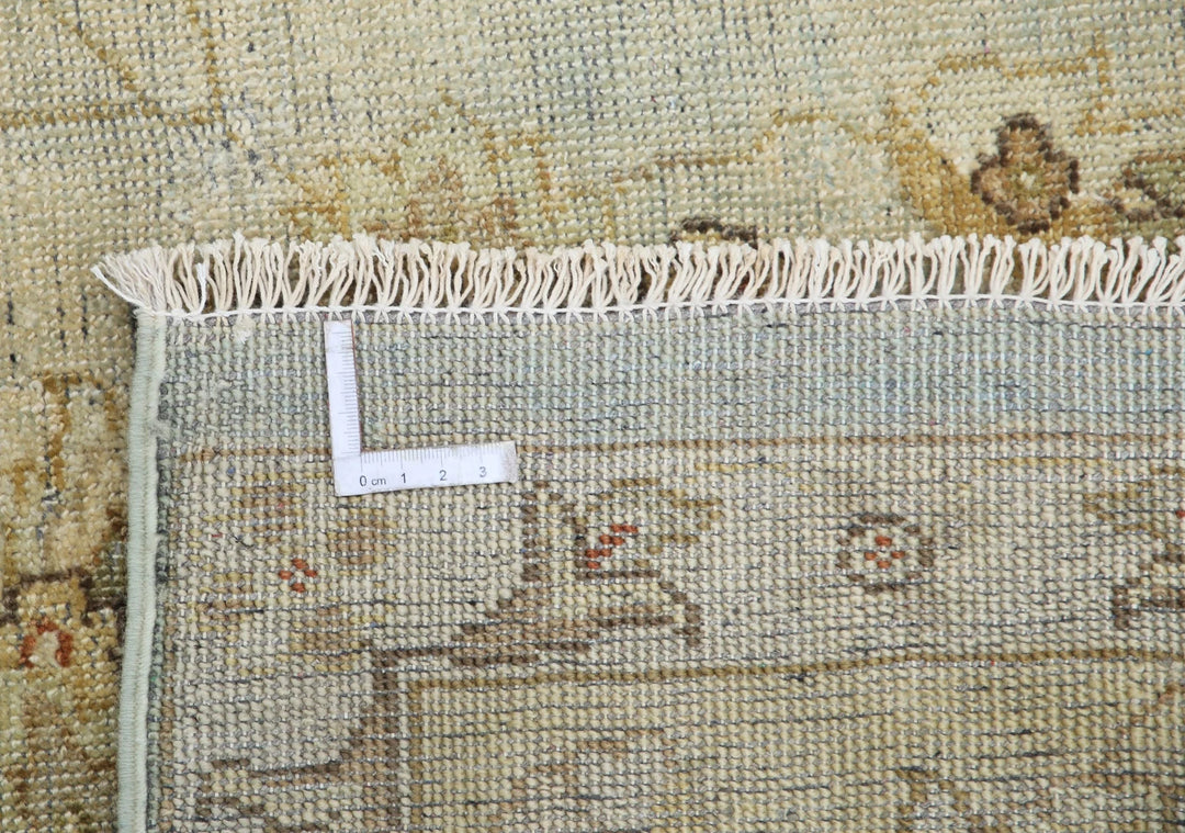 Blue Ivory Indian Ziegler Rug 8' 8" x 11' 9" Hand-Knotted | No. AT78834