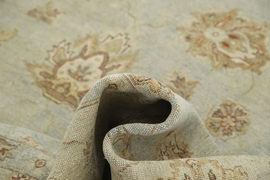Blue Ivory Indian Ziegler Rug 8' 8" x 11' 9" Hand-Knotted | No. AT78834