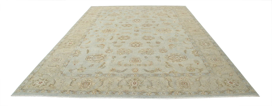 Blue Ivory Indian Ziegler Rug 8' 8" x 11' 9" Hand-Knotted | No. AT78834