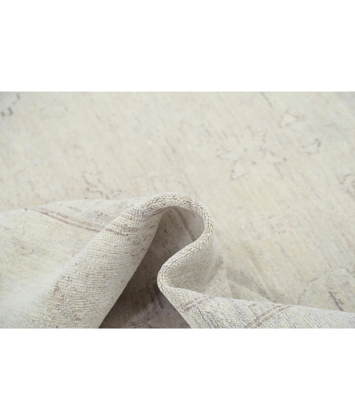 Ivory Afghan Oushak Rug 7'11" x 9'3" Hand-Knotted | No. AT78909