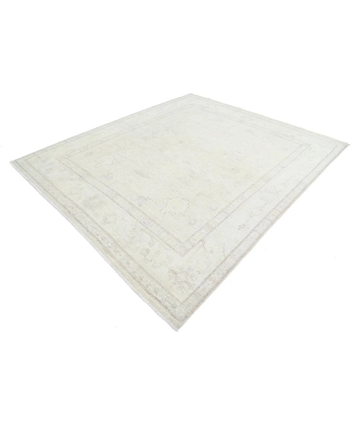 Ivory Afghan Oushak Rug 7'11" x 9'3" Hand-Knotted | No. AT78909