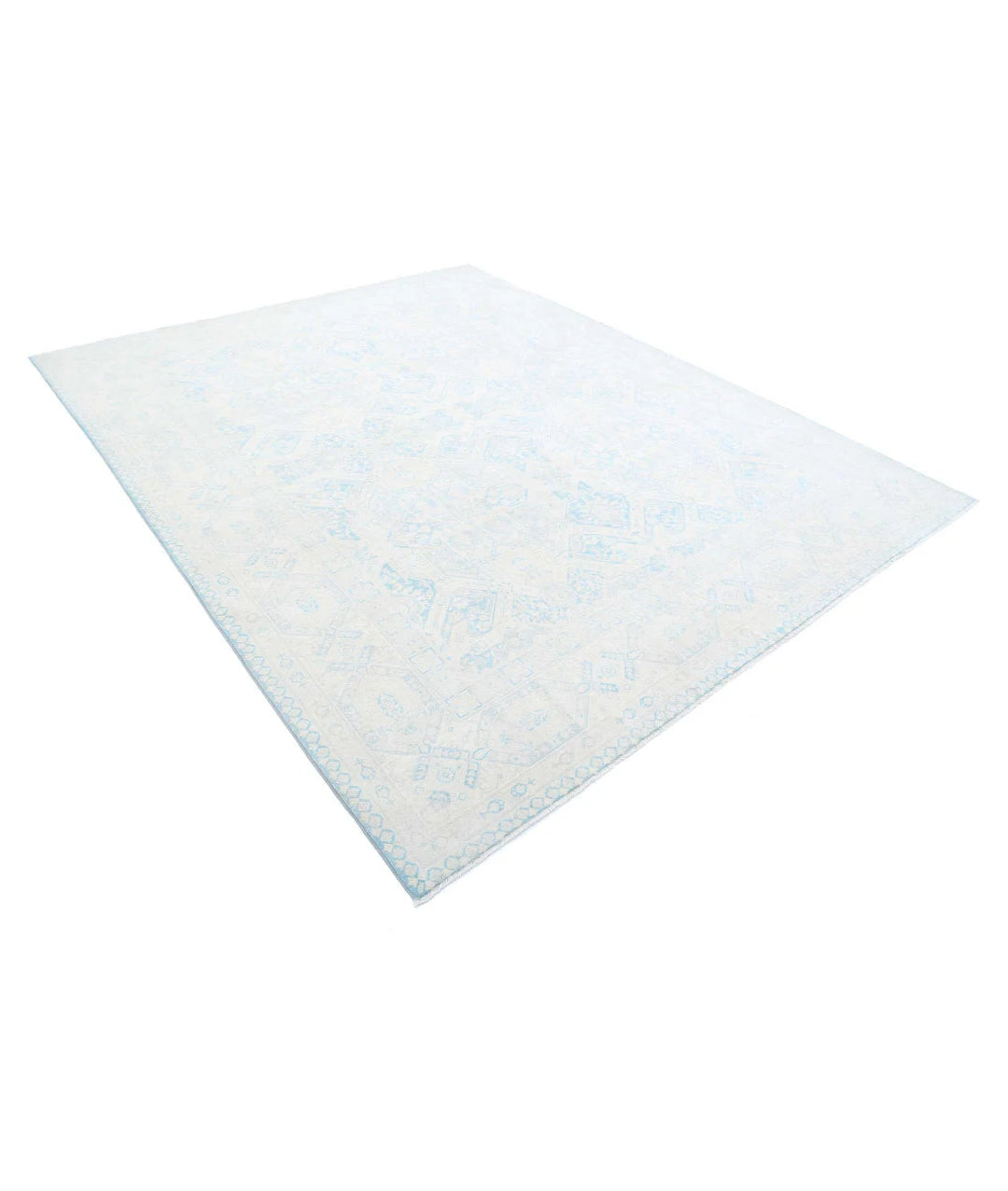 Teal Afghan Ariana Rug 7' 11" x 9' 11" Hand-Knotted | No. AT789669