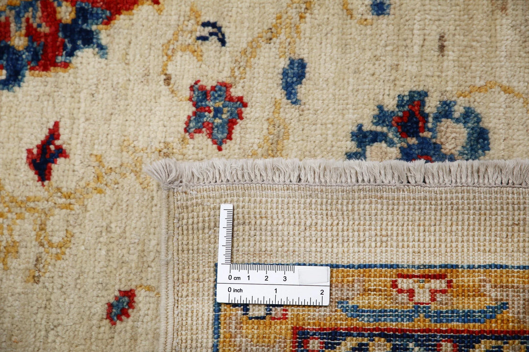 Ivory Afghan Ziegler Rug 5' 8" x 8' 0" Hand-Knotted | No. AT78971