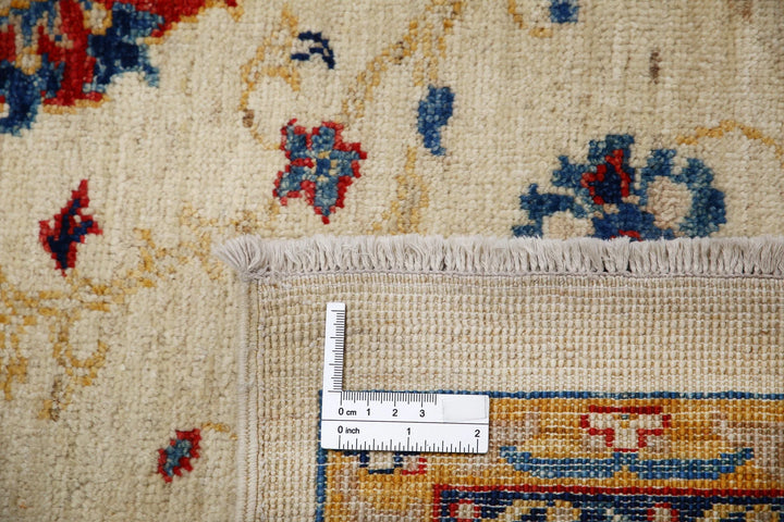 Ivory Afghan Ziegler Rug 5' 8" x 8' 0" Hand-Knotted | No. AT78971
