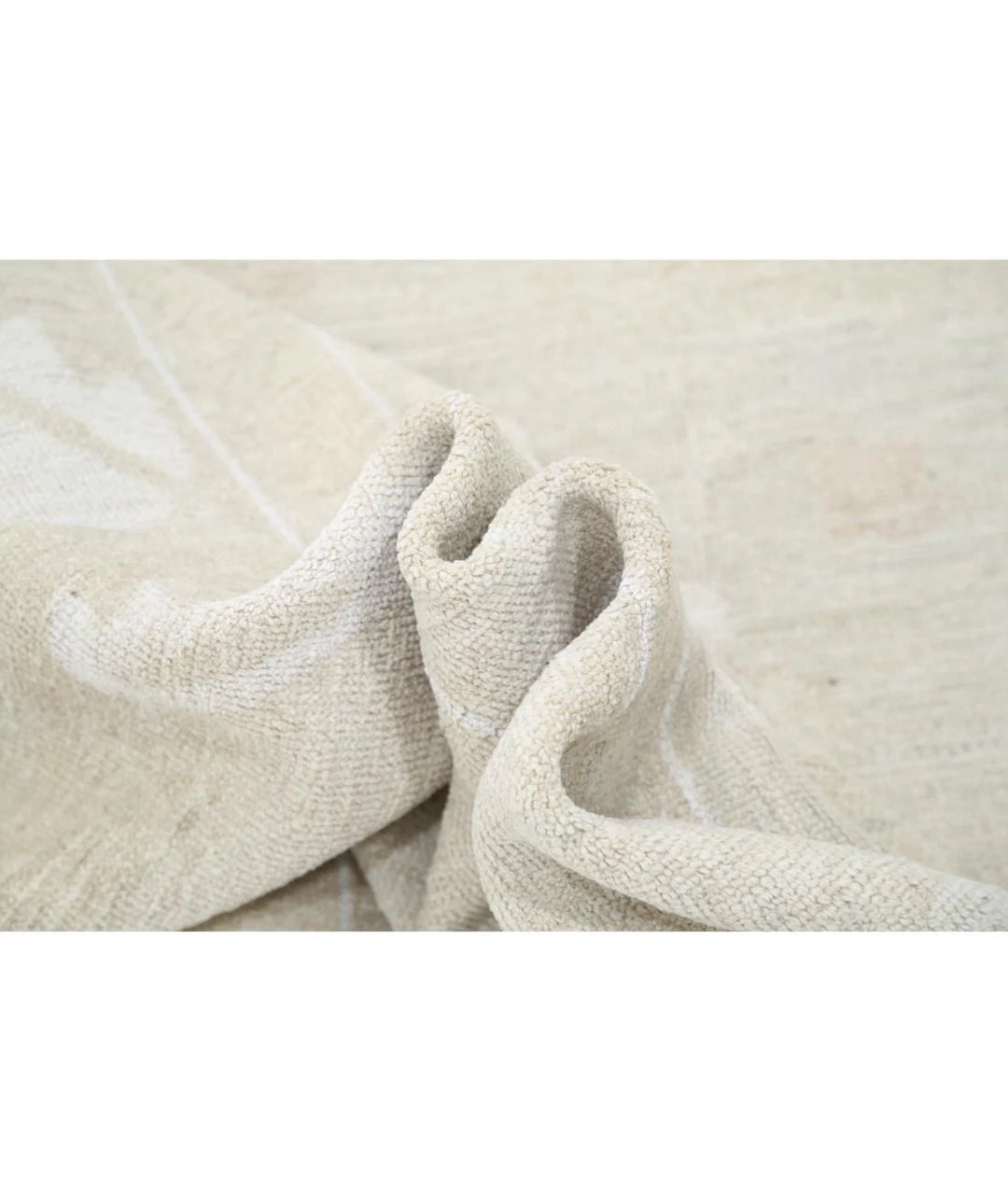 Ivory Afghan Oushak Rug 10' 2" x 13' 8" Hand-Knotted | No. AT78972