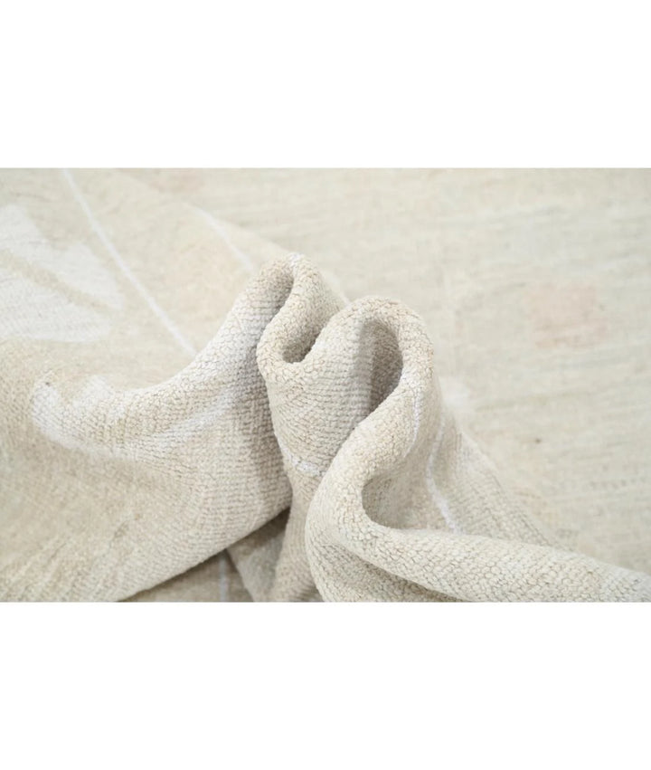 Ivory Afghan Oushak Rug 10' 2" x 13' 8" Hand-Knotted | No. AT78972
