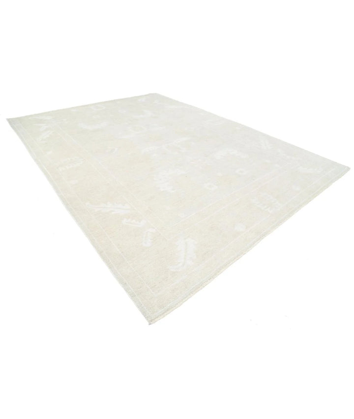 Ivory Afghan Oushak Rug 10' 2" x 13' 8" Hand-Knotted | No. AT78972