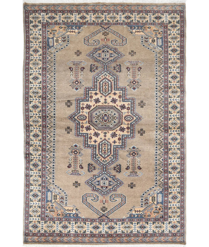 Pakistani Bokhara Rug 4' 6" x 6' 9" Hand-Knotted | No. AT78973