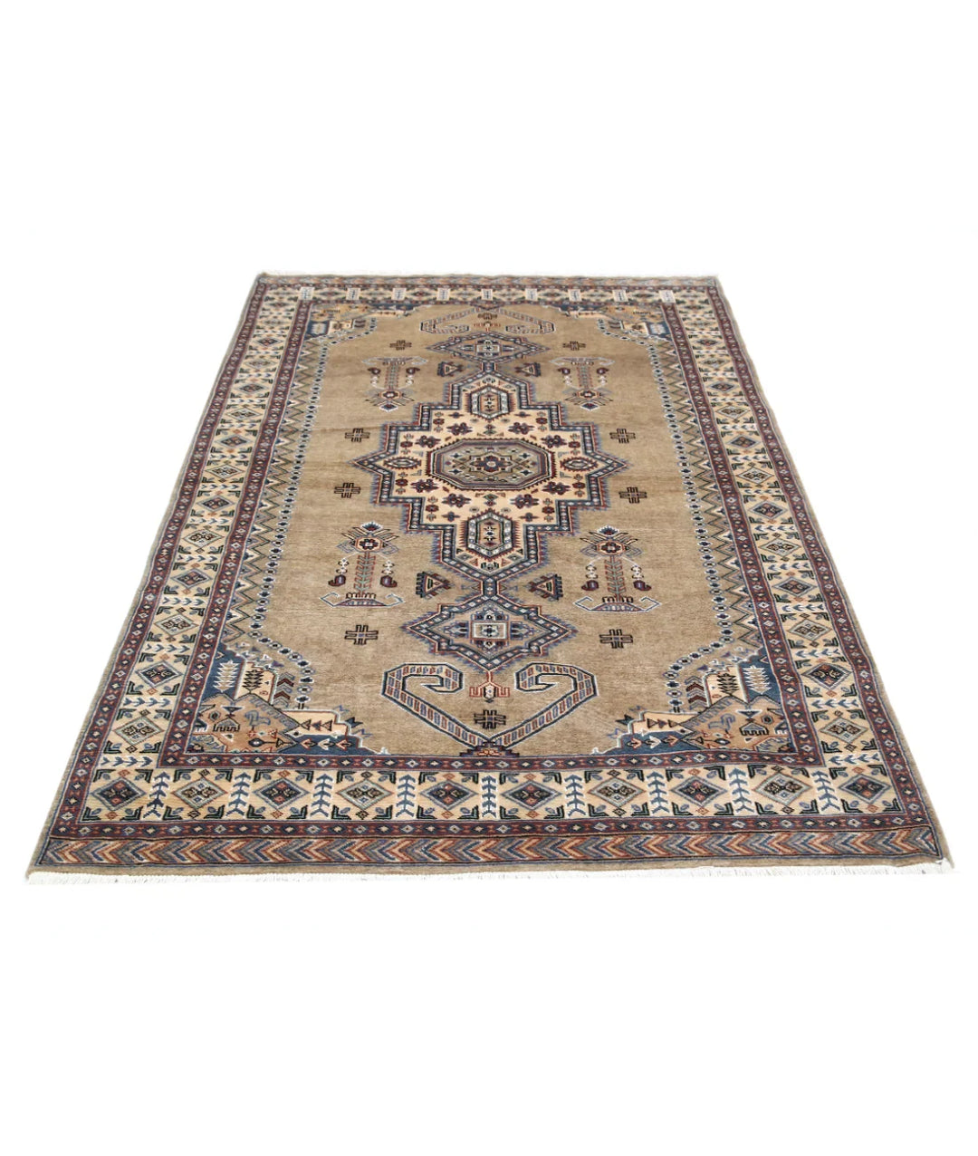 Pakistani Bokhara Rug 4' 6" x 6' 9" Hand-Knotted | No. AT78973