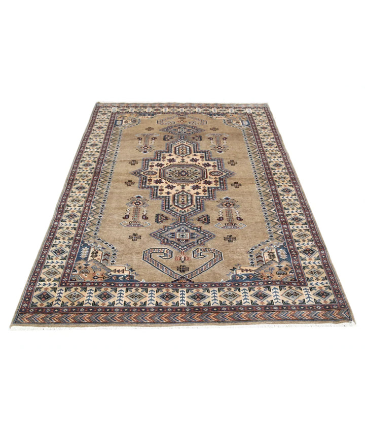 Pakistani Bokhara Rug 4' 6" x 6' 9" Hand-Knotted | No. AT78973