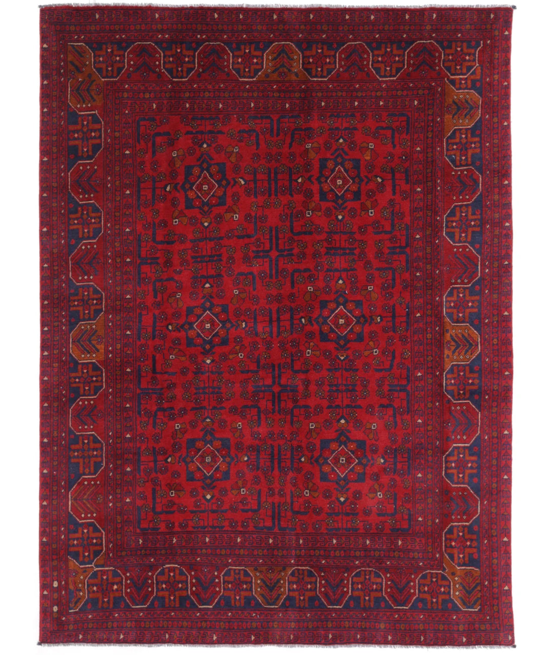 Afghan Oriental Rug 5' 7" x 7' 7" Hand-Knotted | No. AT78992