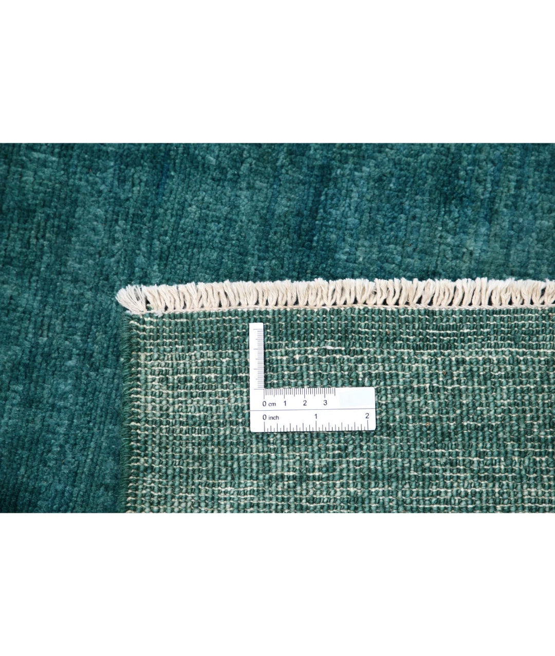 Green Afghan Oriental Rug 9' 1" x 11' 6" Hand-Knotted | No. AT79002