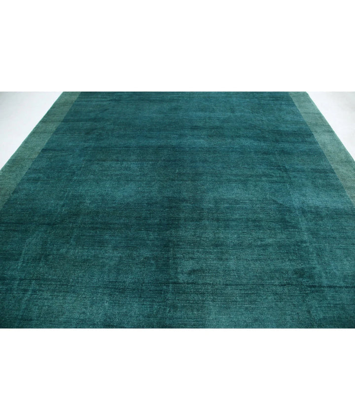 Green Afghan Oriental Rug 9' 1" x 11' 6" Hand-Knotted | No. AT79002