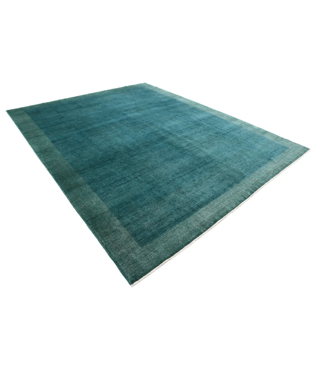 Green Afghan Oriental Rug 9' 1" x 11' 6" Hand-Knotted | No. AT79002