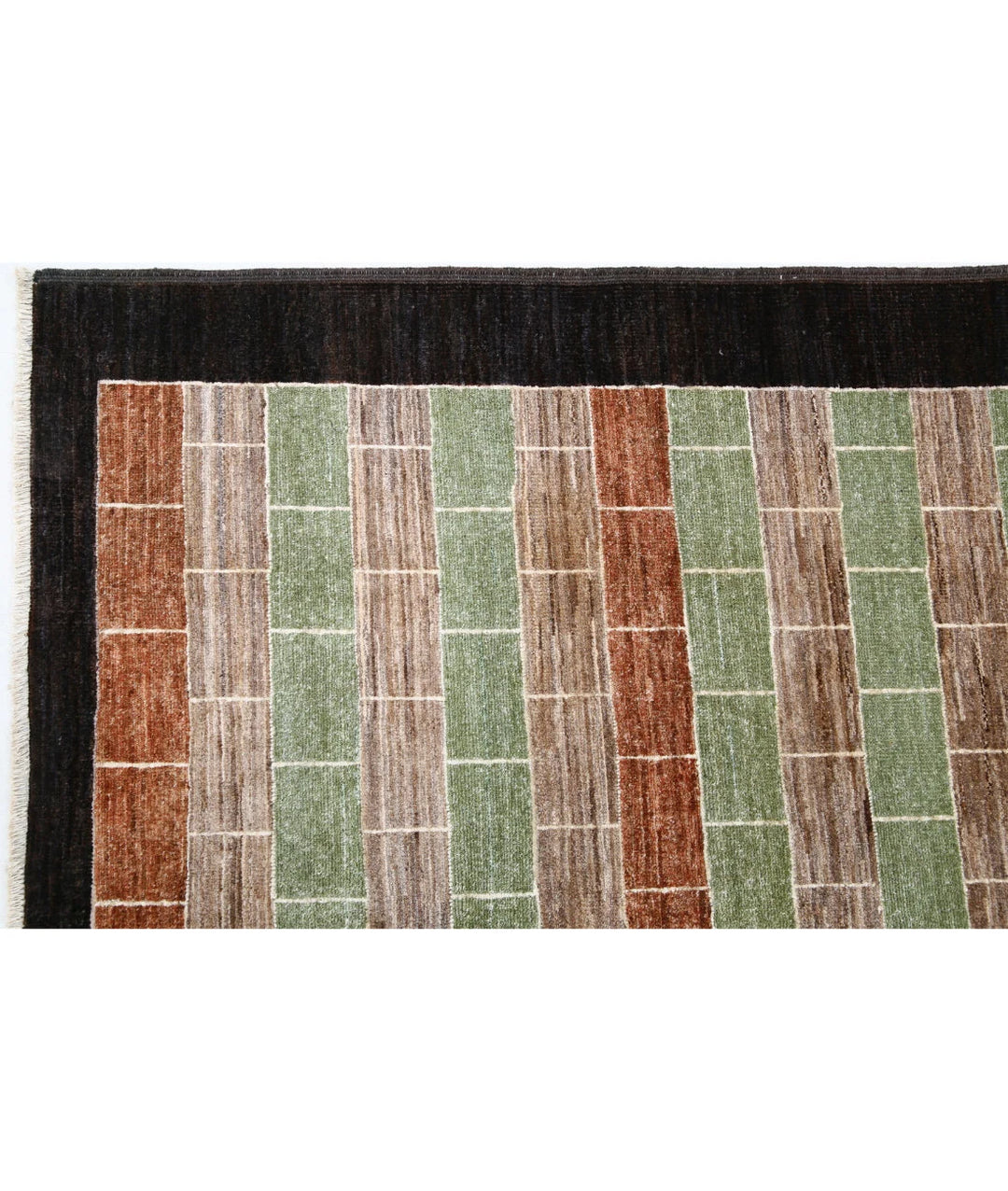 Afghan Modcar Rug 6' 8" x 9' 4" Hand-Knotted | No. AT79166