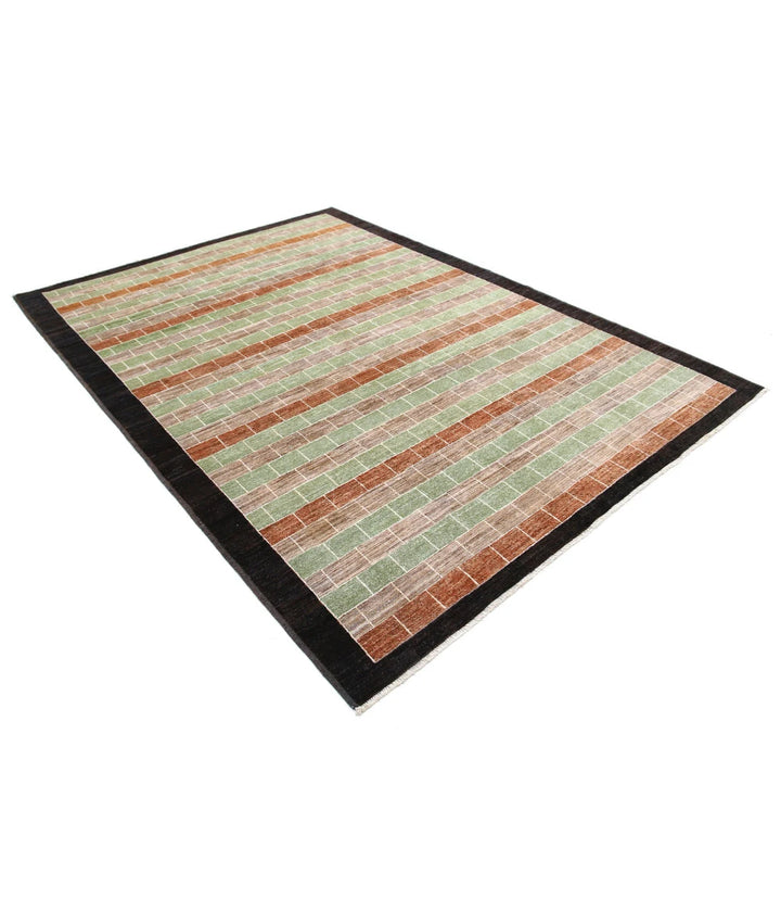 Afghan Modcar Rug 6' 8" x 9' 4" Hand-Knotted | No. AT79166