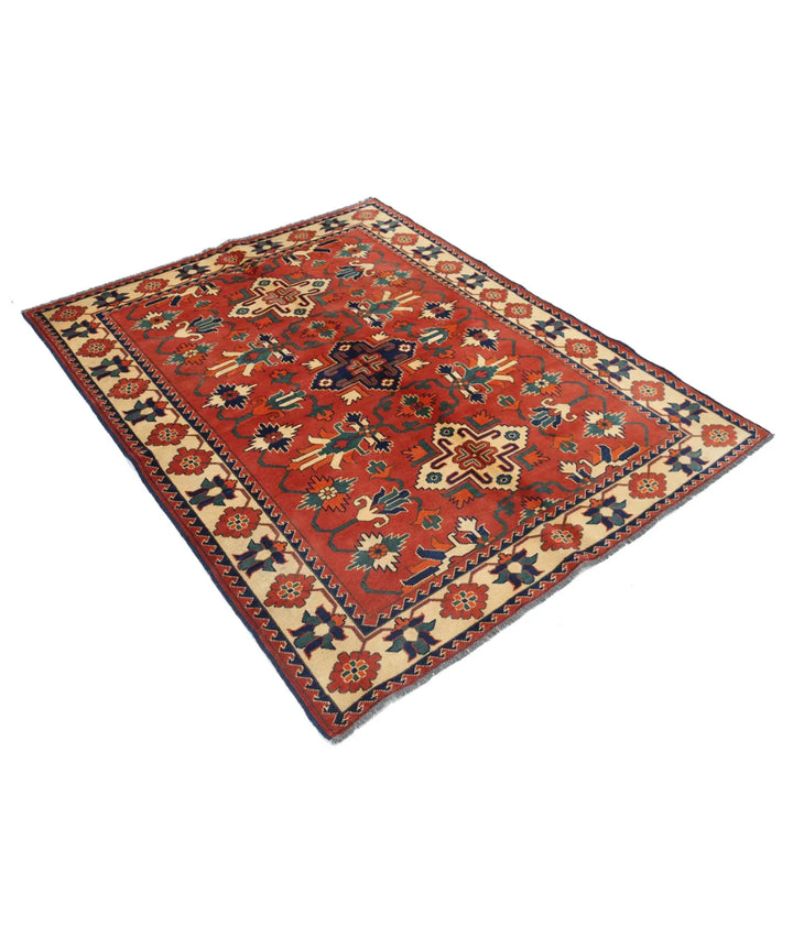 Afghan Karghai Rug 4' 10" x 6' 3" Hand-Knotted | No. AT79174