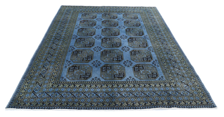 Afghan Revival Rug 6' 8" x 9' 4" Hand-Knotted | No. AT79183