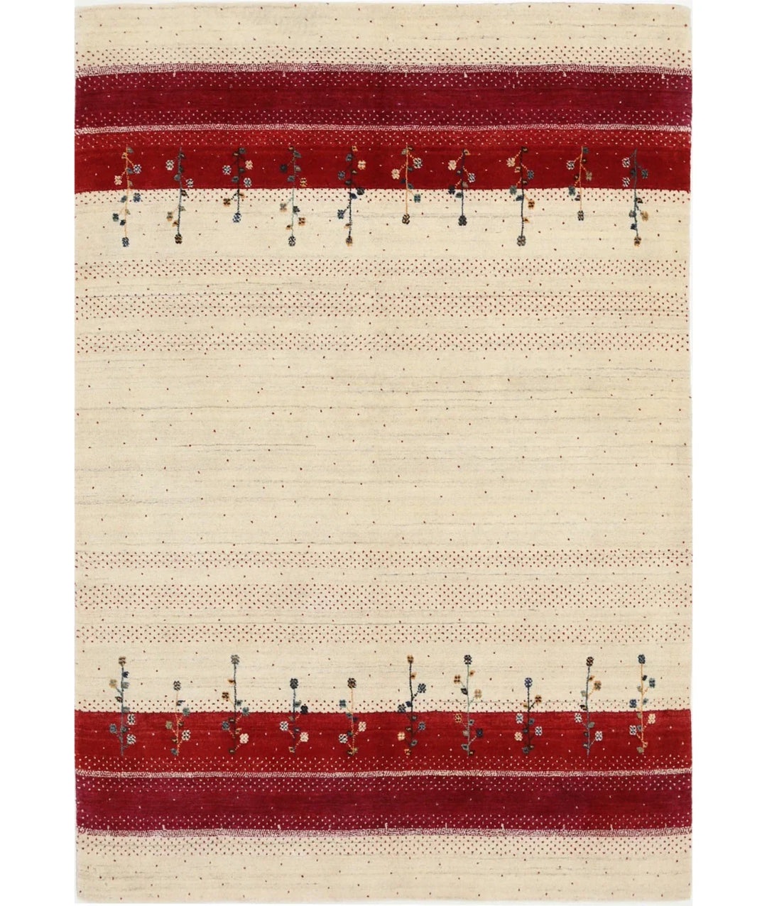 Ivory Indian Lori Rug 5' 2" x 7' 6" Hand-Knotted | No. AT79355