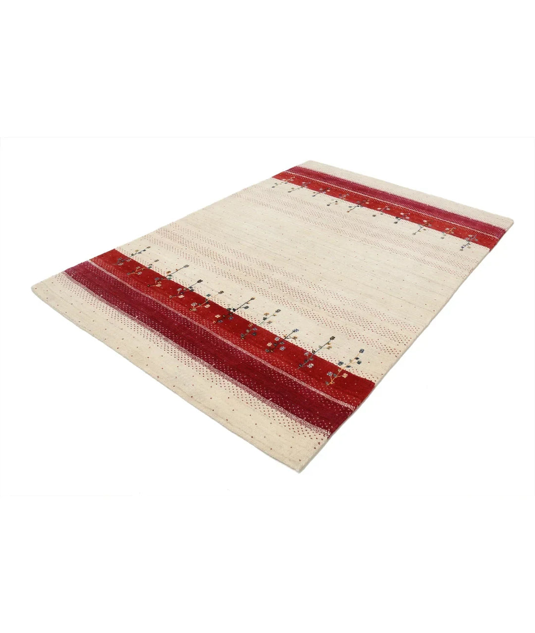 Ivory Indian Lori Rug 5' 2" x 7' 6" Hand-Knotted | No. AT79355