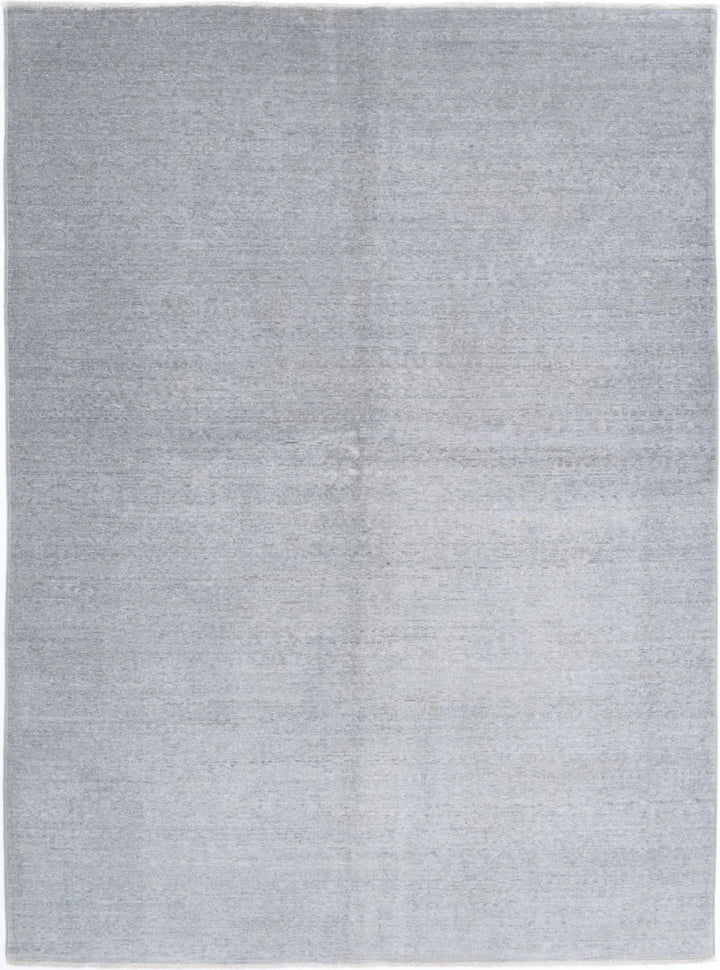 Grey Afghan Overdye Rug 4' 8" x 6' 4" Hand-Knotted | No. AT79455