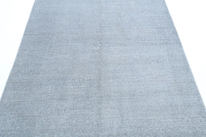 Grey Afghan Overdye Rug 4' 8" x 6' 4" Hand-Knotted | No. AT79455