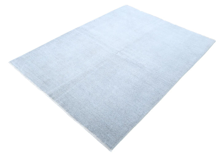 Grey Afghan Overdye Rug 4' 8" x 6' 4" Hand-Knotted | No. AT79455
