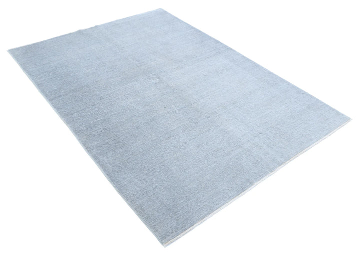 Grey Afghan Overdye Rug 4' 8" x 6' 4" Hand-Knotted | No. AT79455