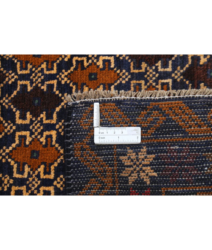 Red Afghan Baluchi Rug 3' 3" x 4' 10" Hand-Knotted | No. AT79620