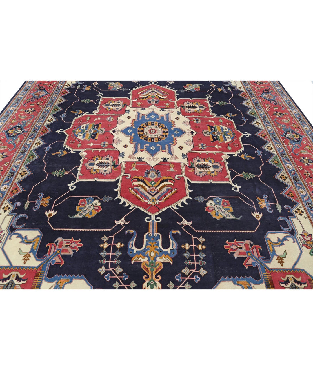 Pakistani Heriz Rug 9' 11" x 14' 6" Hand-Knotted | No. AT79649