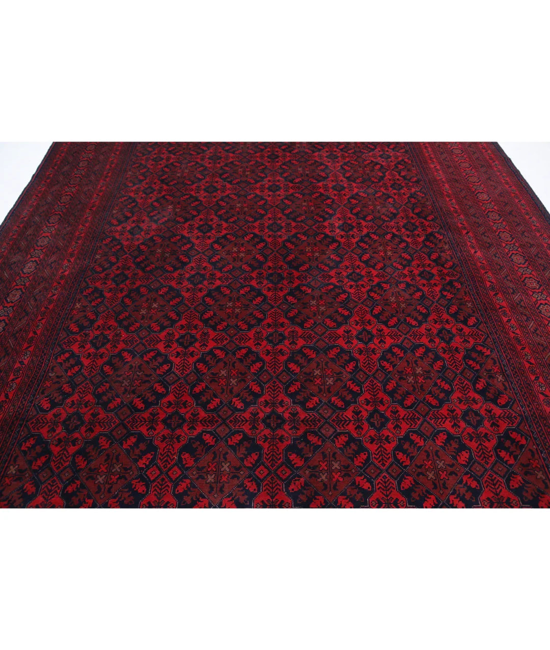 Red Afghan Tribal Rug 8' 3" x 11' 3" Hand-Knotted | No. AT796676