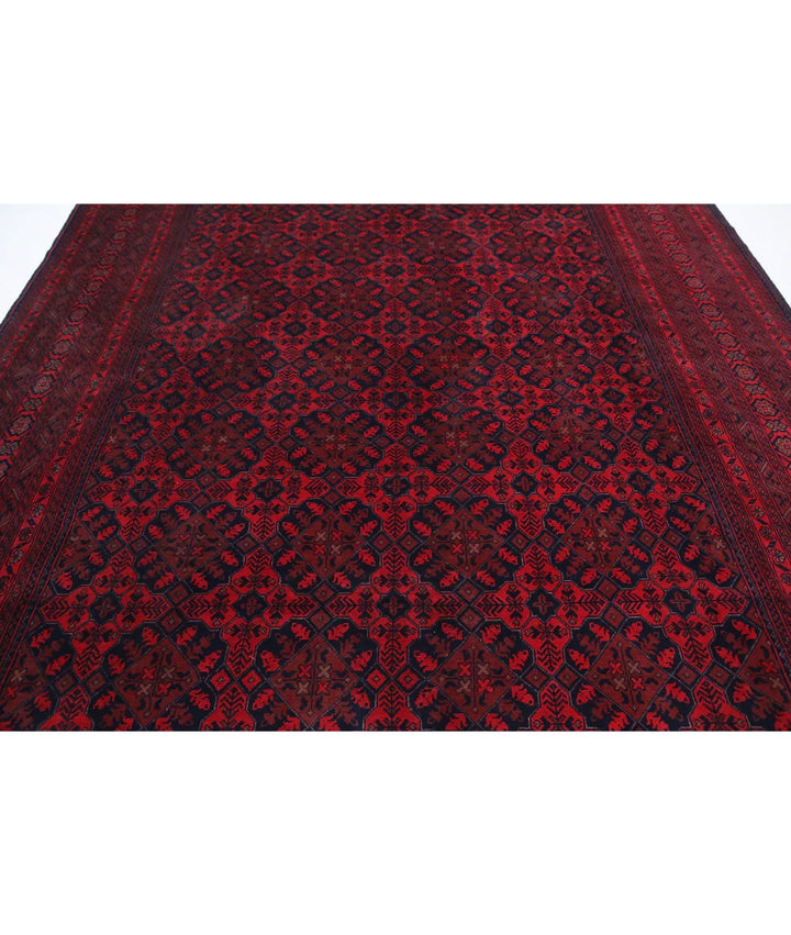 Red Afghan Tribal Rug 8' 3" x 11' 3" Hand-Knotted | No. AT796676