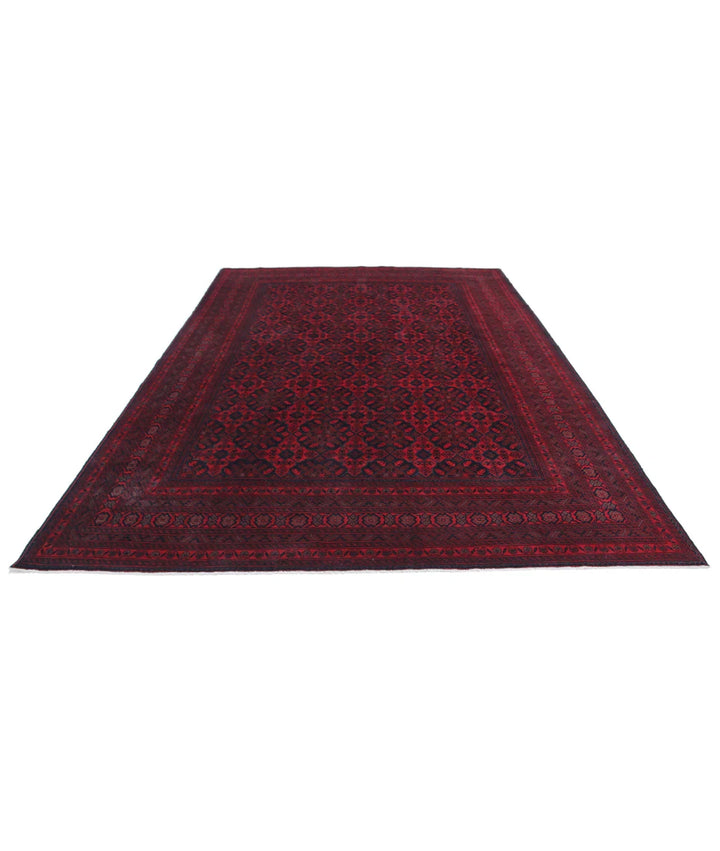 Red Afghan Tribal Rug 8' 3" x 11' 3" Hand-Knotted | No. AT796676