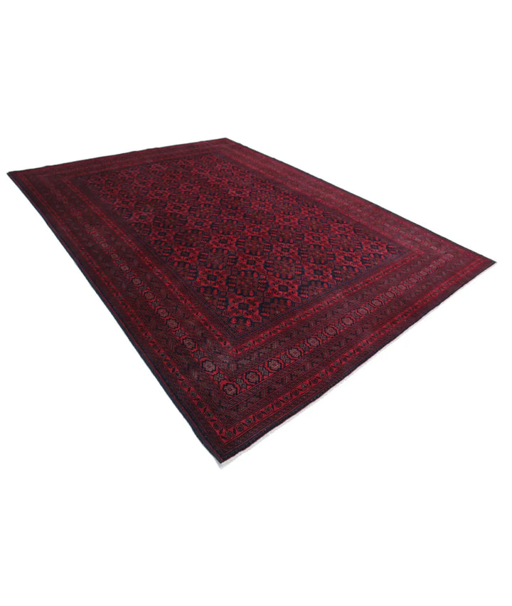 Red Afghan Tribal Rug 8' 3" x 11' 3" Hand-Knotted | No. AT796676
