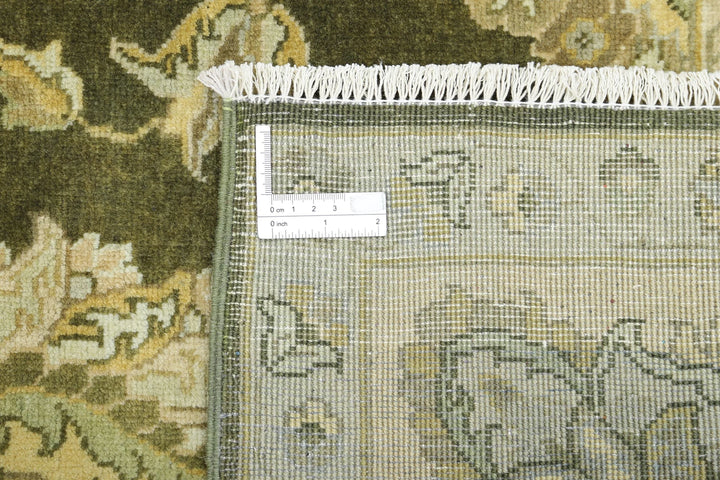 Green Beige Indian Ziegler Rug 7' 11" x 9' 10" Hand-Knotted | No. AT79788