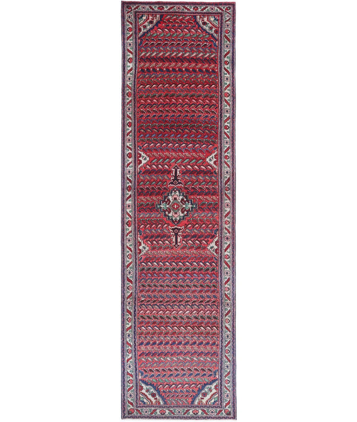 Persian Hamadan Runner Rug 3' 5" x 13' 4" Hand-Knotted | No. AT79824