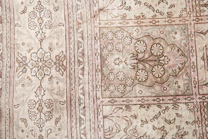 Brown Oriental Qum Silk Rug 6'3" x 7'1" Hand-Knotted | No. AT79940