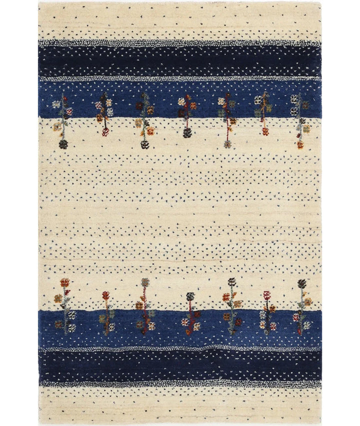 Ivory Indian Lori Rug 2' 8" x 3' 11" Hand-Knotted | No. AT79982