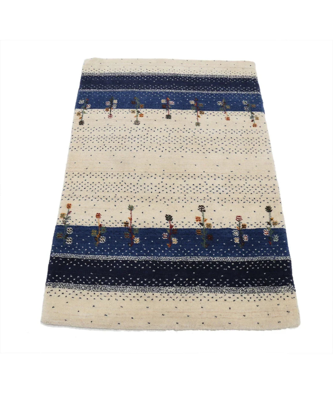 Ivory Indian Lori Rug 2' 8" x 3' 11" Hand-Knotted | No. AT79982